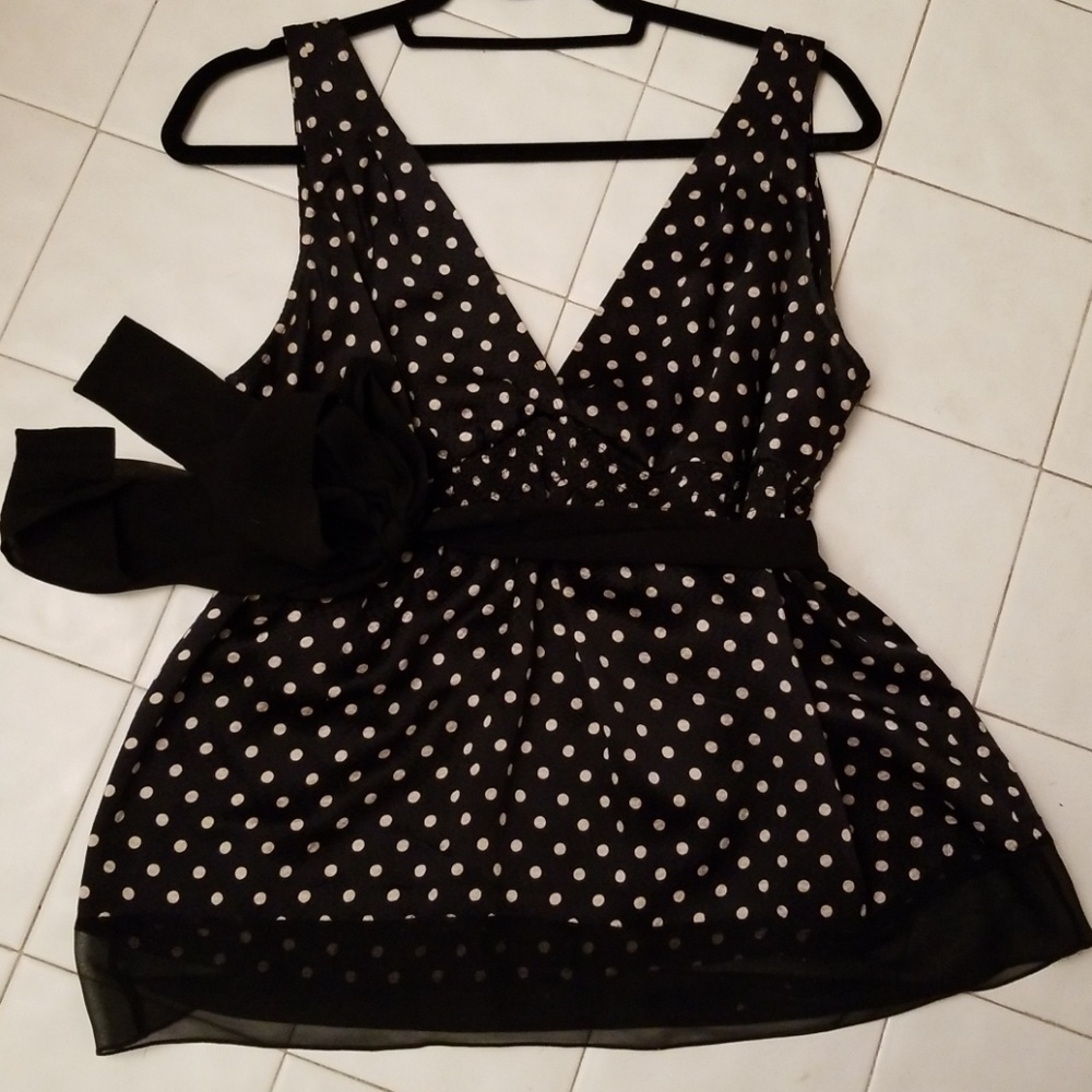 Silk Crepe de Chine Peplum Top